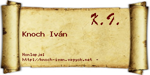 Knoch Iván névjegykártya